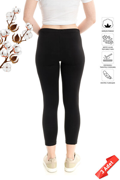 DAYCO High Waist Black Cotton Leggings Set of 3 - TYT101-SYH