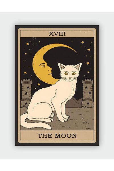 fırsatlar diyarı The Moon - Ay Tarot Kartı Vintage Duvar Posteri - Kalın Kağı...