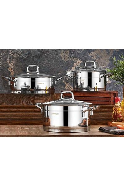 Kahramanlar Sırma 3-Piece Large Saucepan Set