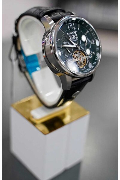 Raymond Swiss 4121 Black/Khaki Green Crocodile Patterned Cord Men's Wristwatch