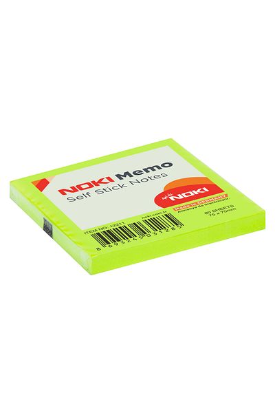 Noki 80 de coli de hârtie verde pentru notițe - 75x75 mm, adeziv 12211