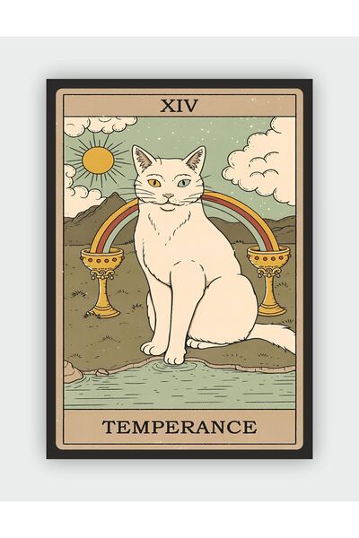 fırsatlar diyarı Temperance - Denge Tarot Kartı Vintage Duvar Posteri - Kalın...