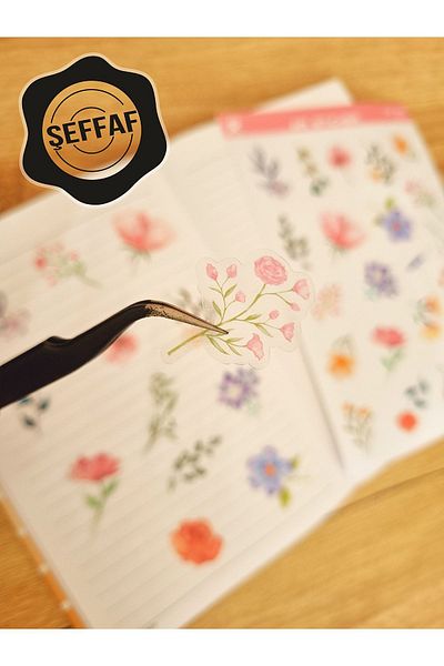 AR Sticker - Set de autocolante transparente pentru laptop, notebook, tabletă, cu tematică florală și frunze