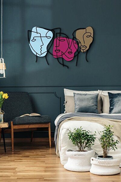 Doreline DoreArt Silüet Ahşap Detaylı Metal Duvar Tablosu, Ev Ofis Duvar Panosu