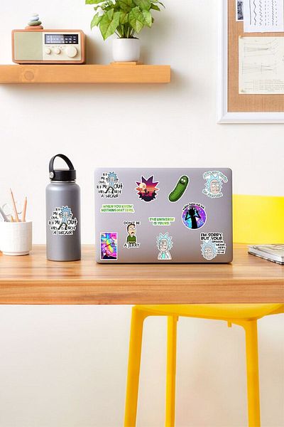 AR Sticker Set de autocolante pentru laptop, notebook, tabletă, tematică Ricky și Morty 4