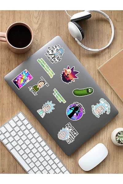 AR Sticker Set de autocolante pentru laptop, notebook, tabletă, tematică Ricky și Morty 4