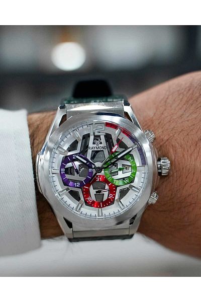 Raymond Men's Leather Wristwatch