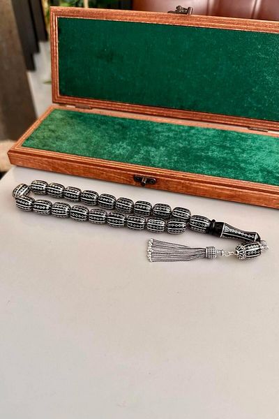 dergah tesbih Erzurum Oltu Silver Inlaid Special Mascot Capsule for Fathers - Intensive