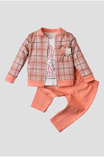 KİDEXBABY Baby Girl Set 3 Piece Cardigan Set