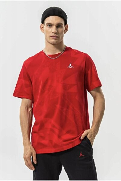 Nike Jordan Essentials Baskılı Erkek Kırmızı Pamuklu T-Shirt