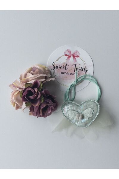 Sweet twins accessories Sjajna gumena kopča u obliku srca od Til dela