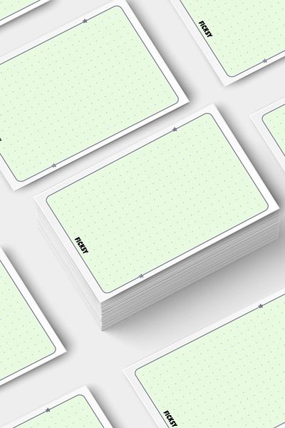 Ficksy Green Note Card - 50 Pieces - 7*10 cm - Work Card - Notepad - Note Paper - Memo Pad - Planner