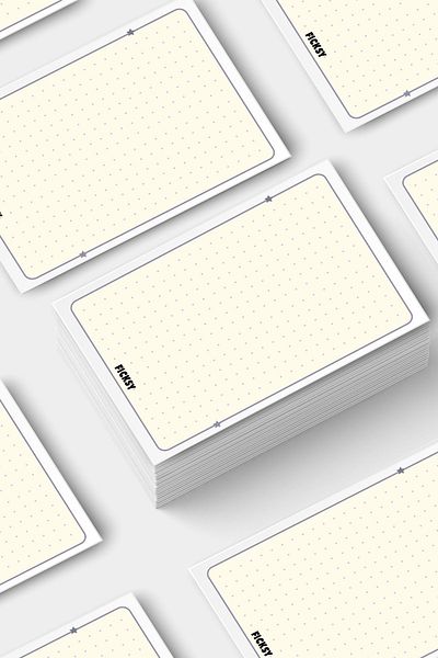 Ficksy Light Yellow Note Card - 50 Pieces - 7*10 cm - Work Card - Notepad - Note Paper - Memo Pad
