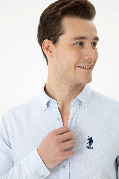 U.S. Polo Assn. Ανδρικό υφαντό αθλητικό πουκάμισο U.S. POLO - G081GL004.000.1572134 Roosmen