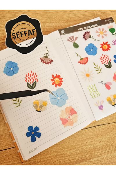 AR Sticker - Set de autocolante transparente pentru laptop, notebook, tabletă, cu tematică florală și frunze