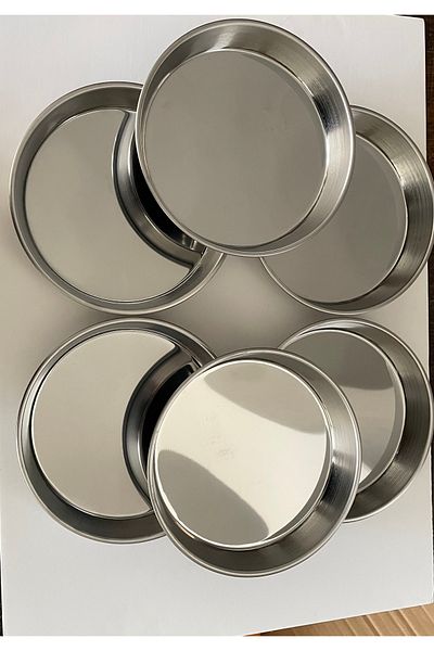 BAYDURSAN Stainless Steel Baking Tray - Thick Glossy, 24.5 Cm, 3 Pack (No.2)