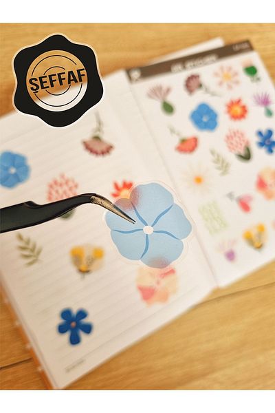 AR Sticker - Set de autocolante transparente pentru laptop, notebook, tabletă, cu tematică florală și frunze