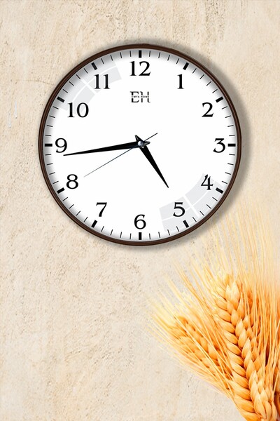 EMYA HOME ساعة حائط كلاسيكية بني - 29 سم