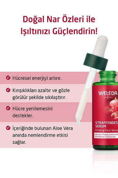 Weleda سيروم العناية بالوجه مرطب وشد البشرة بخلاصة الرمان والرمان 30 مل