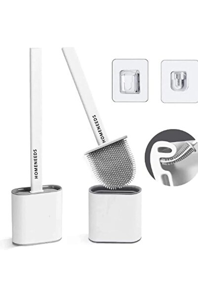 homeneeds مرحاض الحمام السيليكون - فرشاة تنظيف وعاء المرحاض وحامل