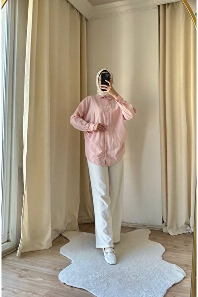 BestShopping Düğmeli Tesettür Gömlek Pembe