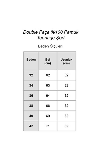 MILANOFOX Kadın Double Paça %100 Pamuk Teenage Şort