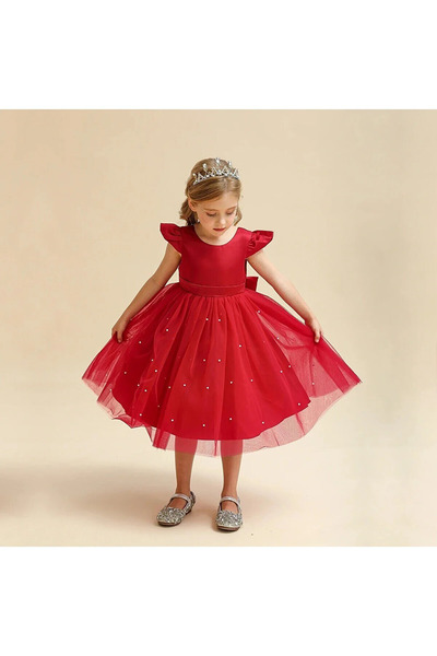 egolika kids Kız Çocuk İnci Model Abiye - Mezuniyet Elbisesi