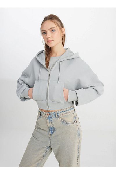WRANGLER Jacket Collar Gray Women's Sweatshirt 4Ac7C900Z