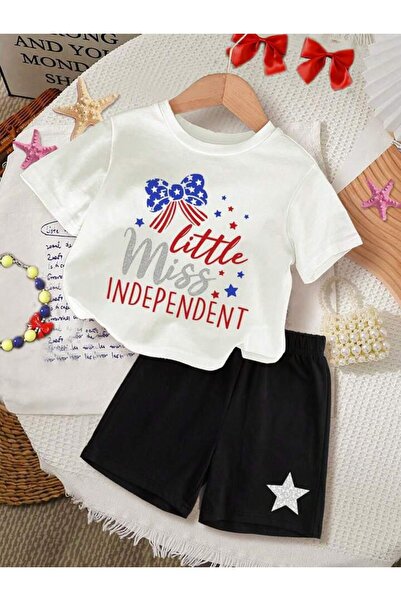 NoVibe Set mic de tricou și pantaloni scurți din bumbac 100% imprimat pentru ...