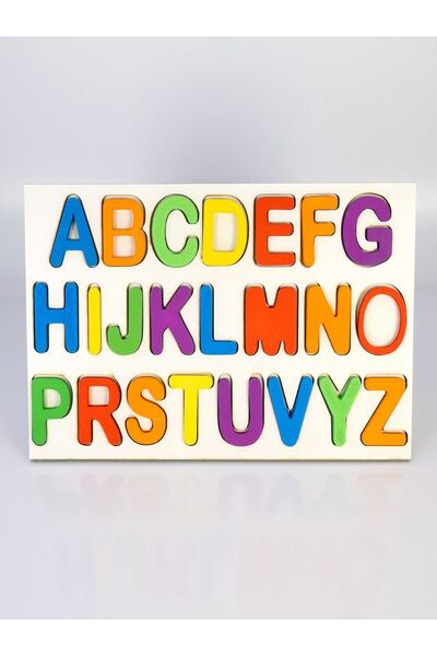 Capellawoodworks Ahşap Bultak Puzzle Oyunu Alfabe Abc