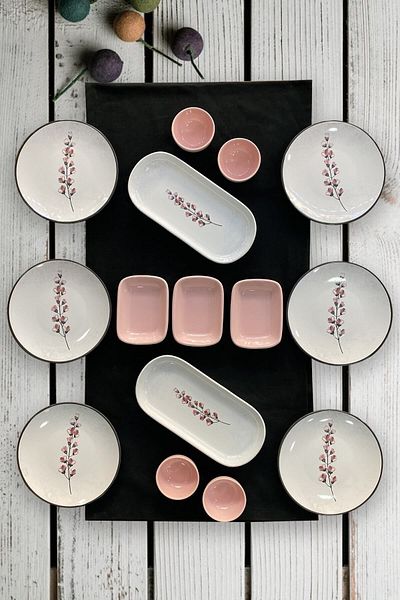 Keramika Sakura 15 Piece Breakfast Set for 6 People