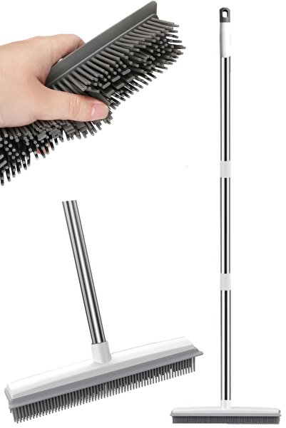 SİHİRLİ MOP Silikon Yer Silme Fırçası Yıkama Fırçası Çekpaslı Kauçuk Süpürge