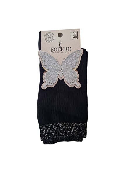 Bolero Kadın Simli Soket Çorap Siyah