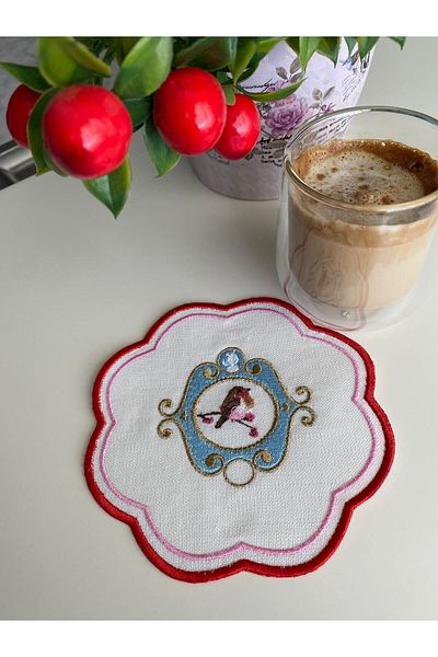 FLAWLESS HOME 2-Pack Pip Studio Red Cocktail Napkins - Presentation, Coffee Side and Coasters