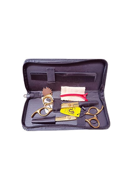 Dragon Profesyonel berber makas seti Altın sarısı