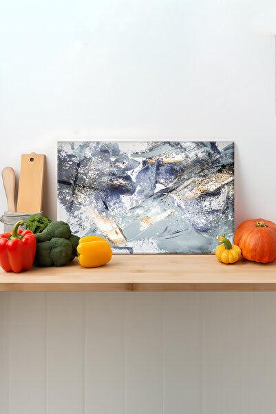 Rosyvien لوح تقطيع زجاجي من الرخام التجريدي - بأرجل من السيليكون، مع قطع عرض،...