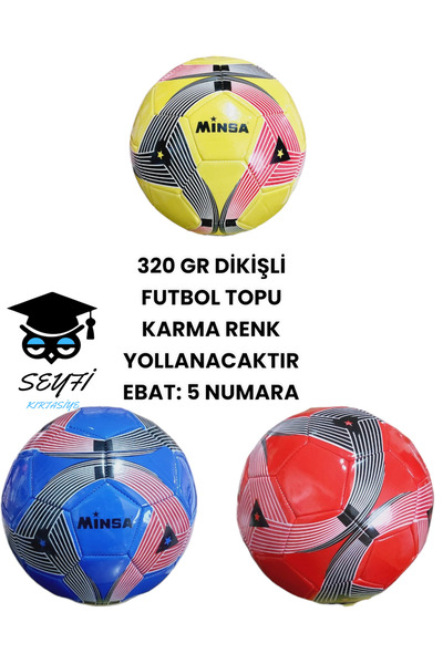 SEYFİKİRTASİYE 320 GR Quality Stitched Football Ball - Mixed Color