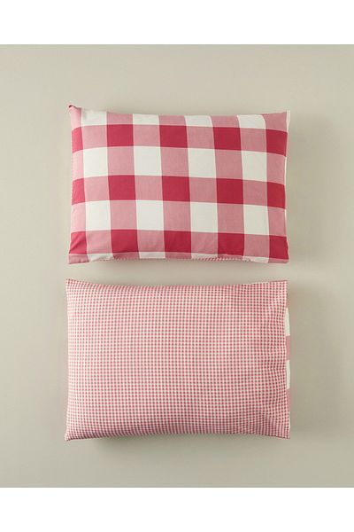 English Home Pink Gingham Set of 2 Pillowcases