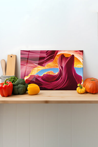 Rosyvien Colored Rocks Glass Cutting Board with Silicone Legs, Presentation C...