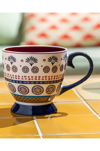 English Home Exotic Artsy New Bone China Mug 460 Ml Dark Blue