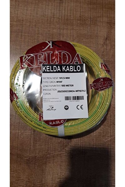 KELDA 1,5 Mm Nyaf Kablo Cca 100 Mt Sarı Yeşil
