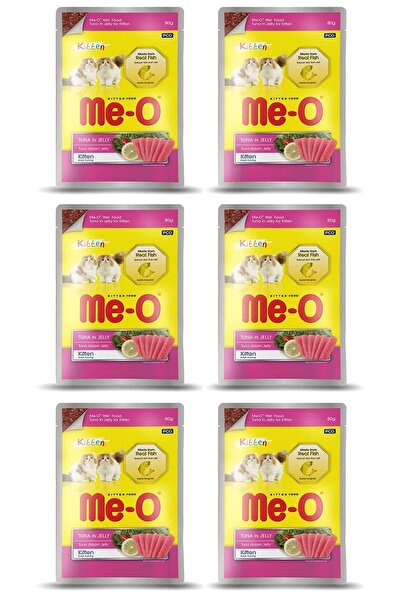 me-o 6 Paket Meo Kitten Jöle Içerisinde Ton Balıklı Yavru Kedi Konservesi 80 Gr