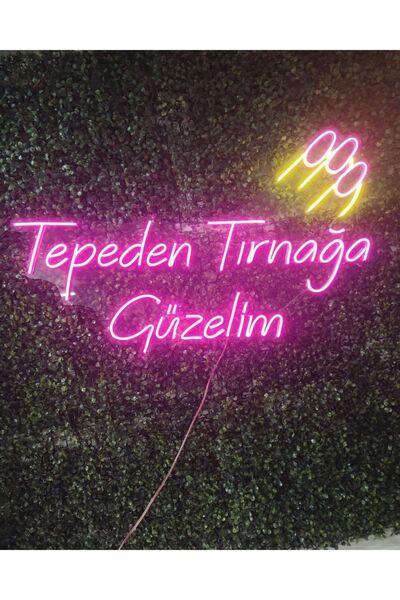 ARYA LİNA DESİGN Tepeden Tırnağa Güzelim Neon Led 70 x 40 cm