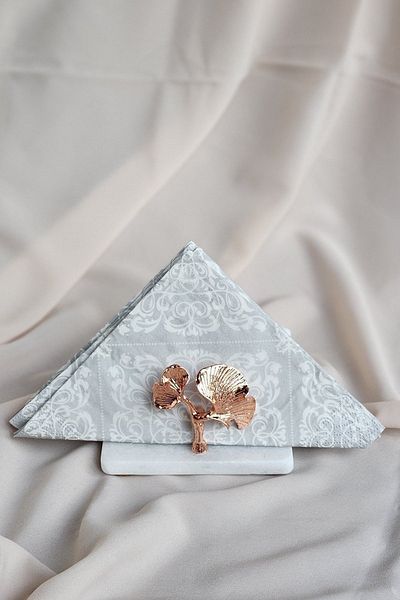 ioadesign Eda - Suport pentru șervețele din marmură fină - Metal roz Ginko Figured