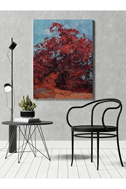 RUGSMODERN Kanvas Tablo Kırmızı Temalı Pastel Boyalı Modern Tablo