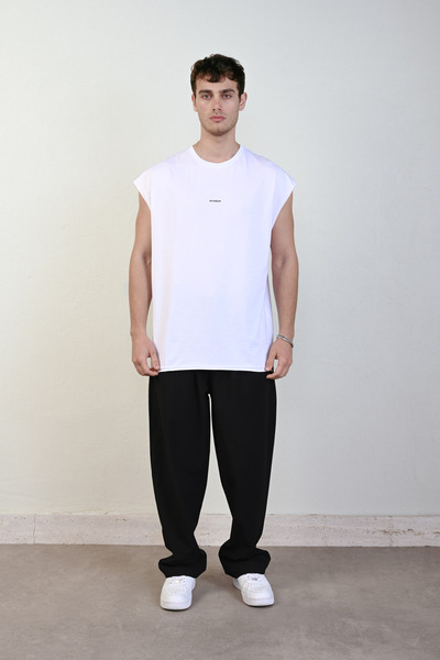 İLKCET MODA Oversize Αμάνικο εμπριμέ μπλουζάκι