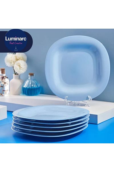 Luminarc Carine Light Blue 19 Cm - 6 Pieces Set 6 Person Dessert and Cake Plate