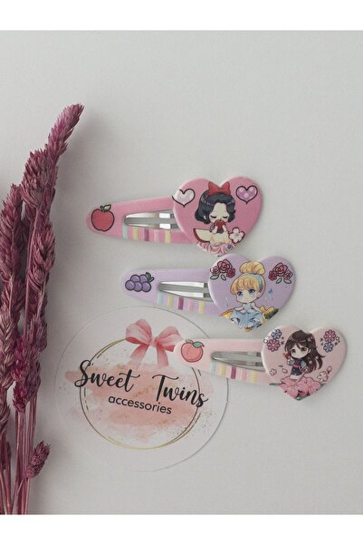 Sweet twins accessories Set de catarame cu inimă