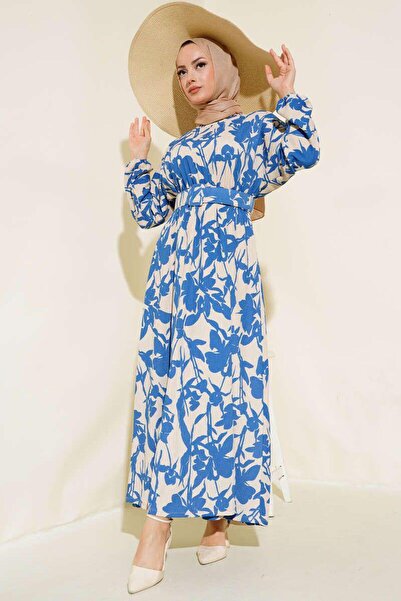 YILMAZBARMAZ γυναικείο φόρεμα με λουλούδια - με ζώνη