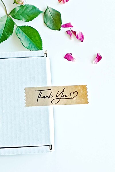 Vice Thank You Sticker / 144 Pcs Kraft Tape Sticker (1,8 X 5,5 cm)